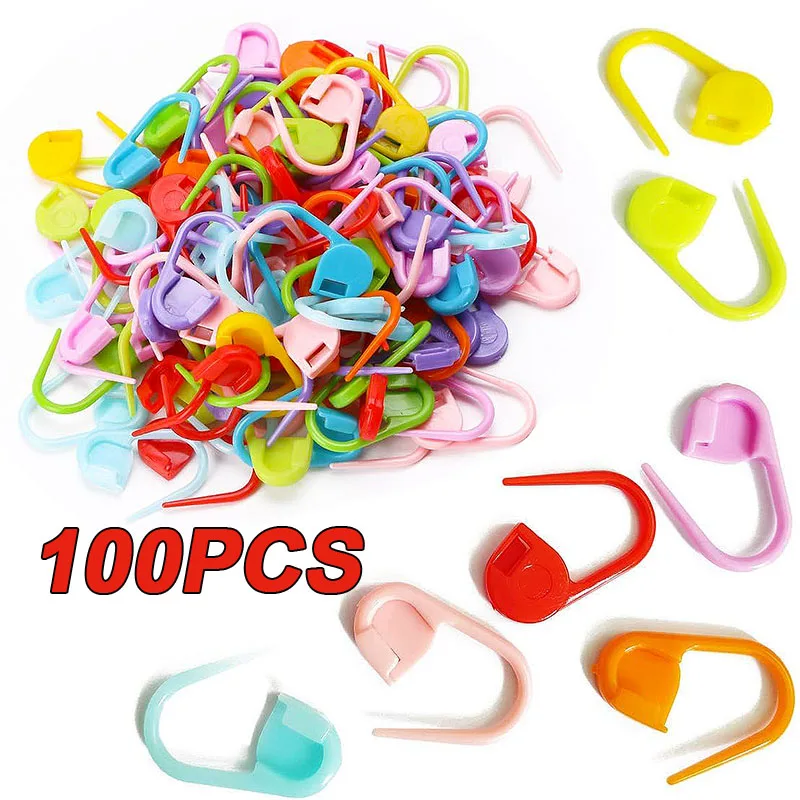 

50-100pcs Plastic Crochet Yarn Weave Markers Resin Small Clip Locking Stitch Knitting Tools Needle Clip Mark Sewing Tool