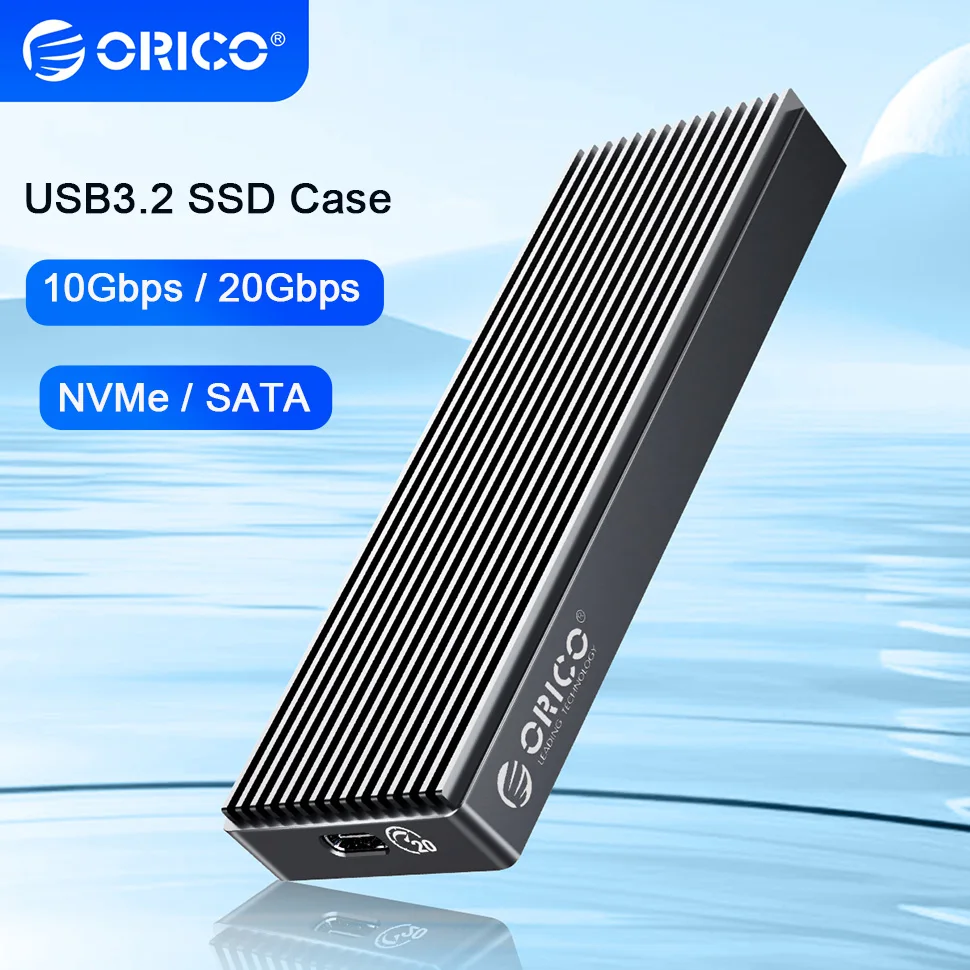 ORICO M.2 SATA NVMe Enclosure 10Gbps External SSD Case Type C USB A 3.2 Gen 2 Hard Drive Disk Cover M2 2230 Storage Box House