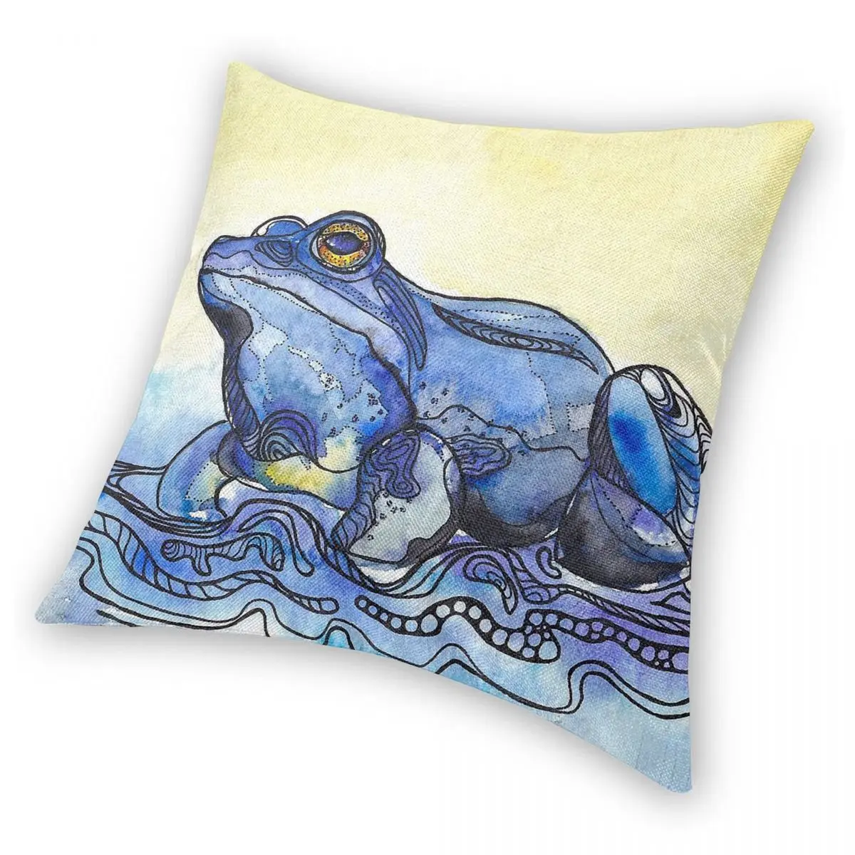 Moorfrosch Moor Frog مربع المخدة البوليستر الكتان المخملية نمط البريدي وسادة للديكور غطاء وسادة السرير