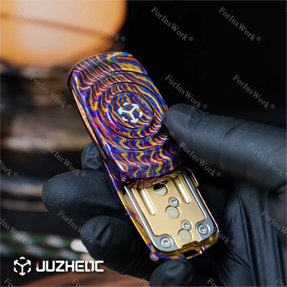 

JUZHE EDC Ripple Q Spring Feel Магнитный камертон Толкающая пластина Титановый сплав Декомпрессионная игрушка на кончиках пальцев