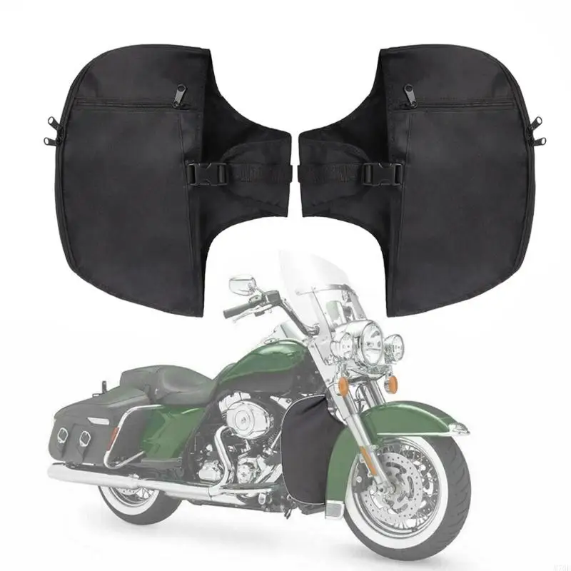 M76E Werkzeugtaschen für Motorräder und Fahrräder, Paar, Nylon-Schutzbügel-Tragetaschen mit Außentasche vorne, Hauptfach und – Detail 5