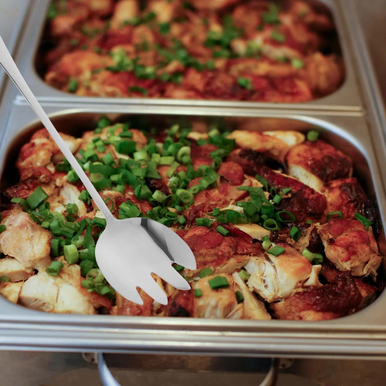 

1Set Long Handle Stainless Steel Salad Forks Slotted Serving Spoons Buffet Cooking Utensils for Parties Kitchen