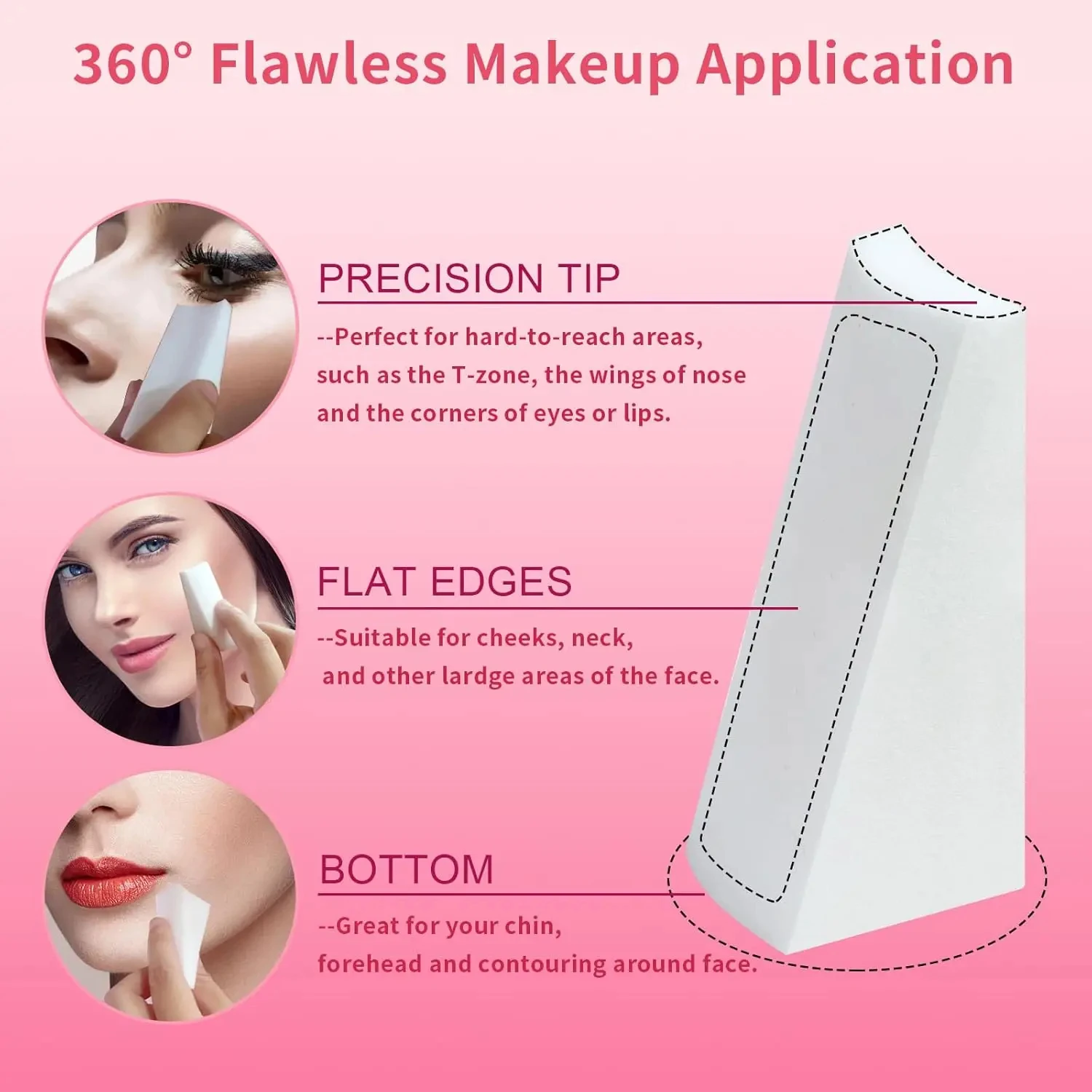 24개입/팩 신제품 메이크업 스펀지 웨지, 얼굴 파운데이션용 라텍스 프리 삼각형 화장 스펀지