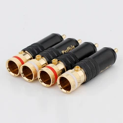 4pcs New Gold Plated RCA Plug Mayitr Durable RCA Connector Screws Soldering Locking Audio Video WBT Plug 53mm*13mm