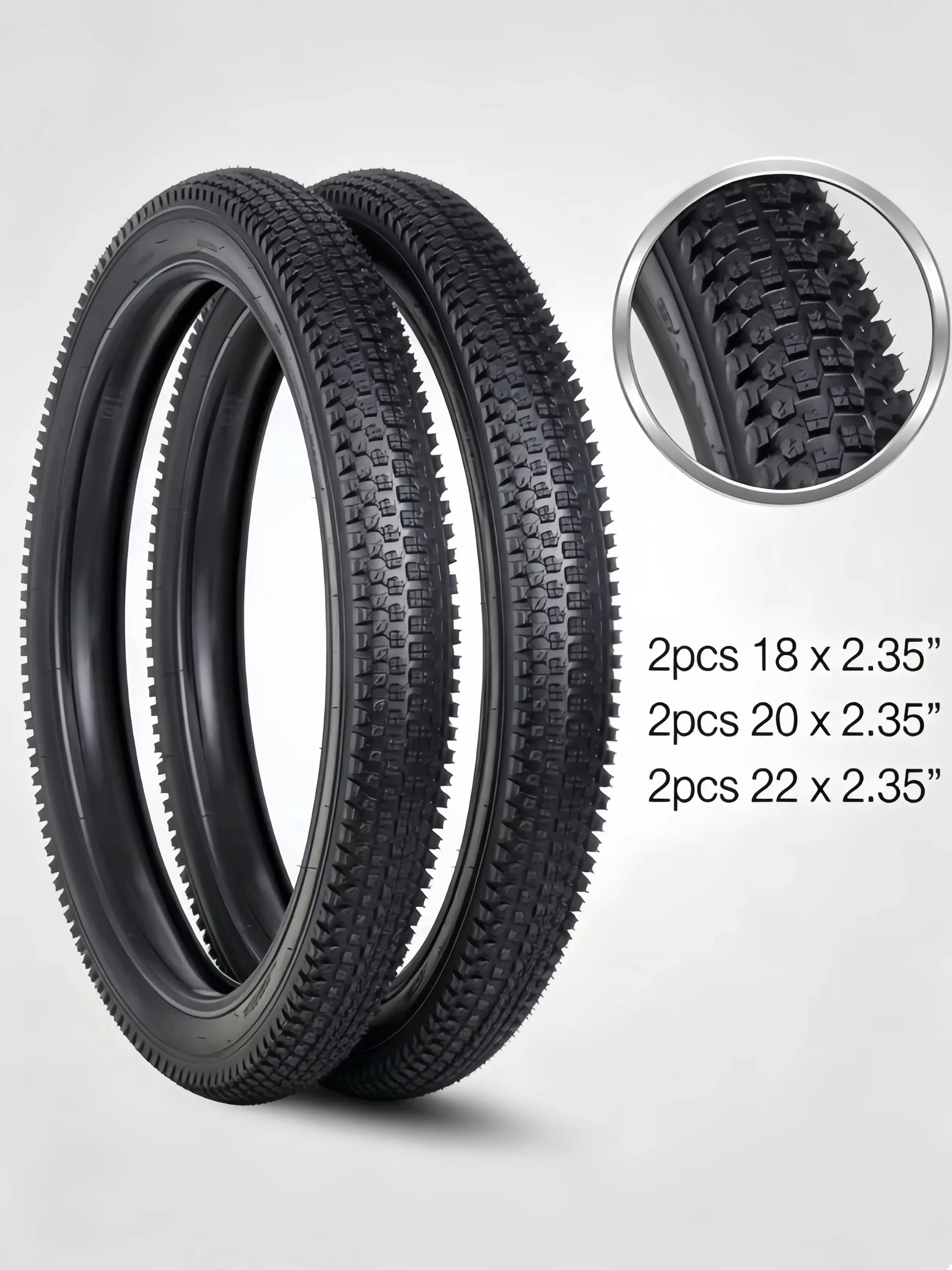 AliExpress GIOIO 2pcs Bicycle Outer Tires 18 20 22 X 2.35 Inch Cubiertas Bicicleta 20 Pneu 20X 2.35 Heavy Duty Anti Slip Kids BMX Bike Tyres Set