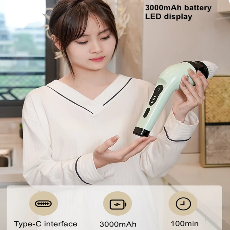 9-in-1 Electric Cleaning Brush Electric Spin Cleaning Scrubber Electric Cleaning Tools Parlour Kitchen Bathroom Cleaning Gadgets