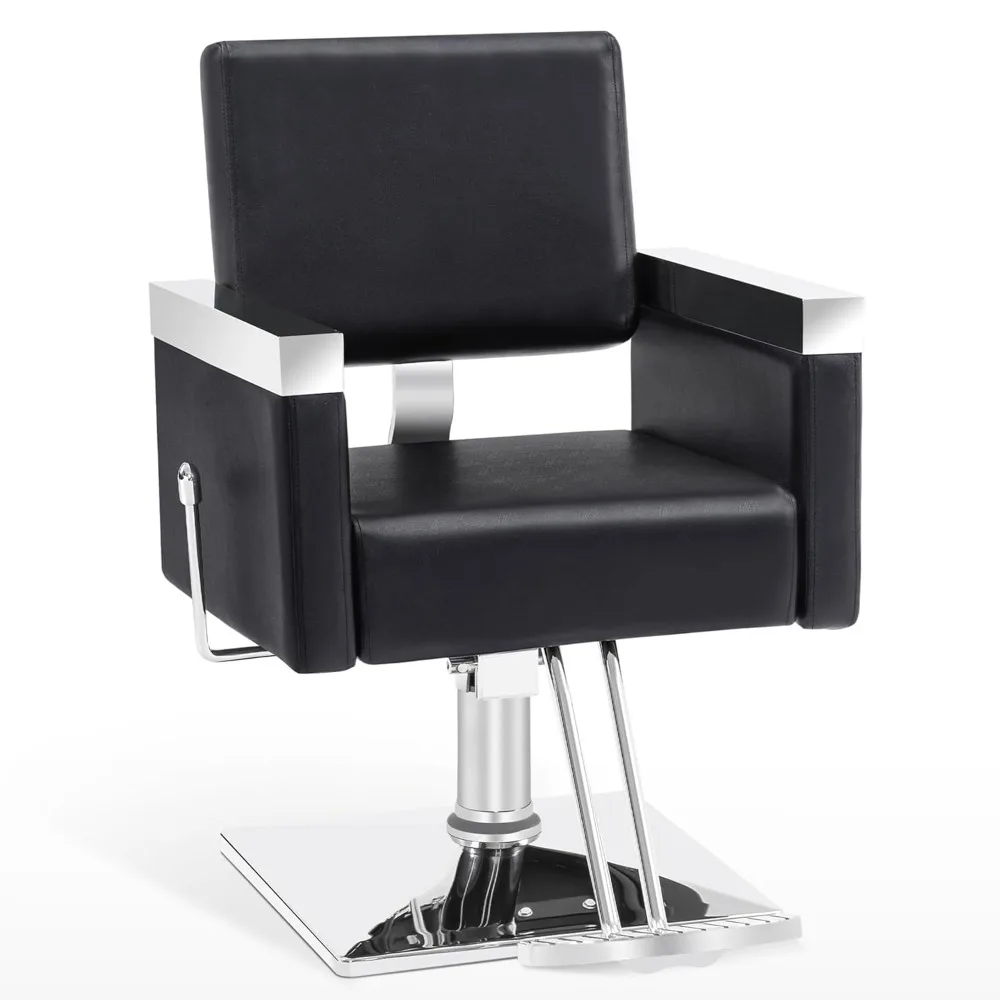 

Classic Recline Hydraulic Barber Chair Salon Spa Chair Hair Styling Beauty Equipment (Black), Customized