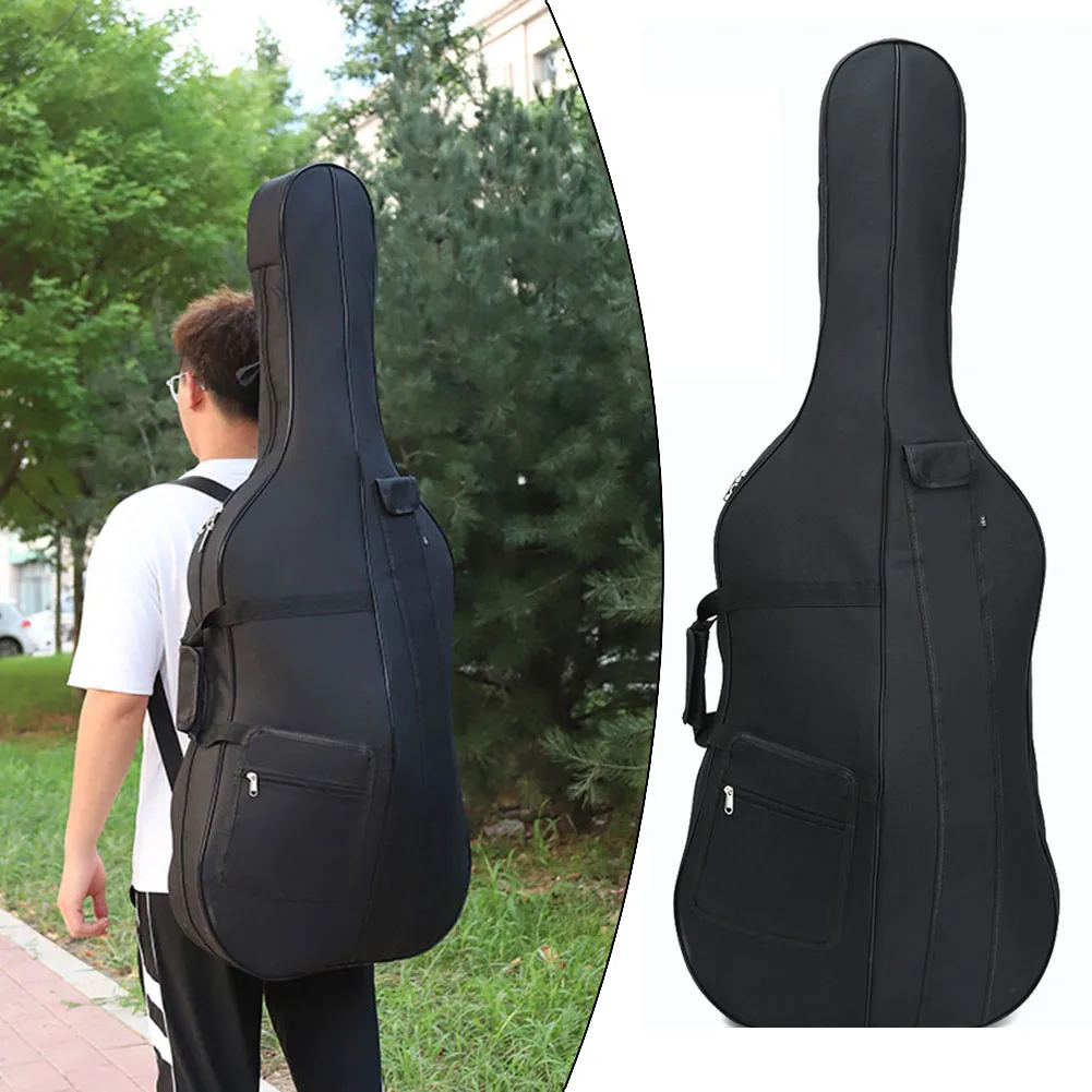 

1/8 Cello Padded Gig Bag 85x35x15CM Waterproof Thick Black Storage Bag With Back Pack Straps String Instruments Accessories
