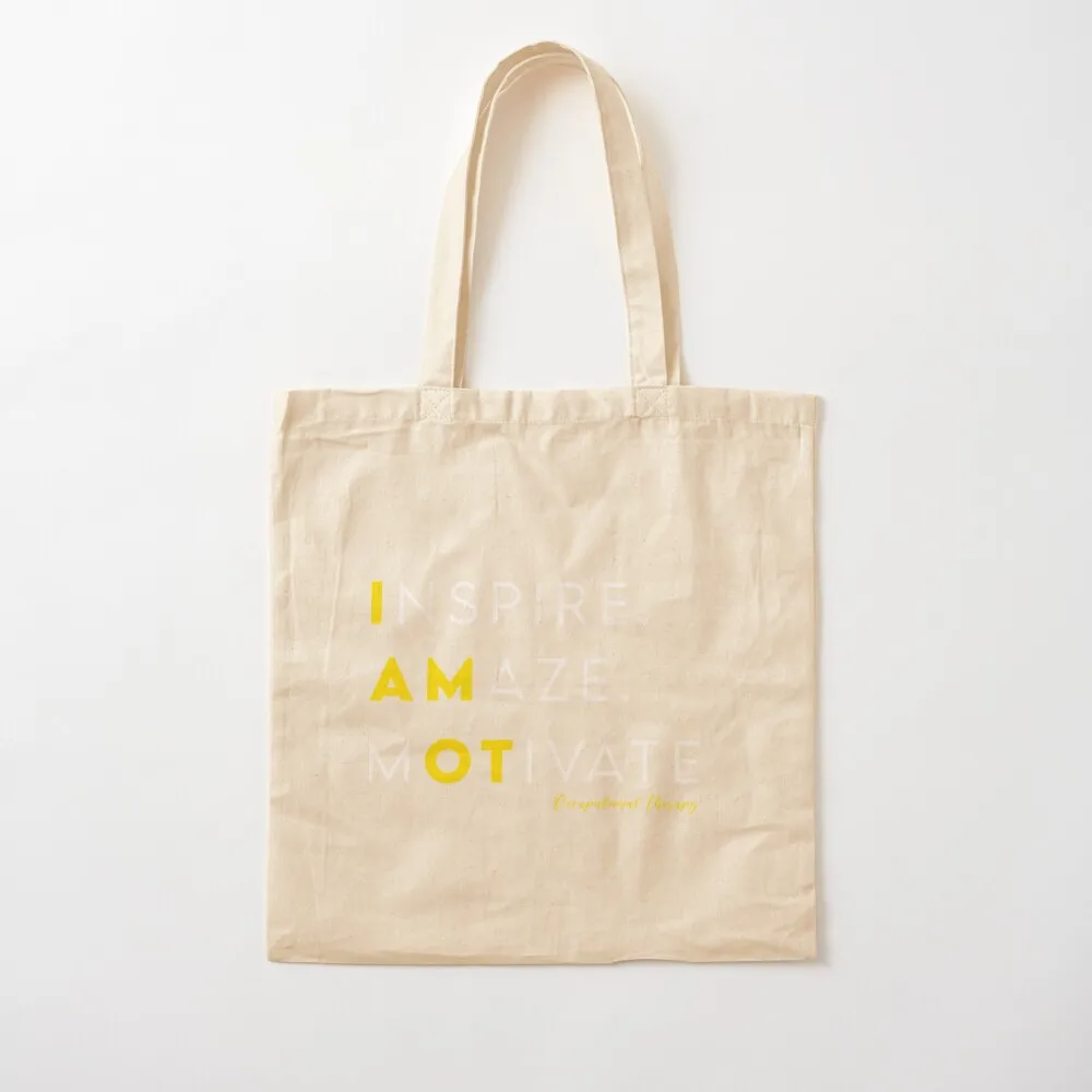 

I AM OT Occupational Therapy Saying Tote Bag hand bags cute tote university bags aesthetic Canvas