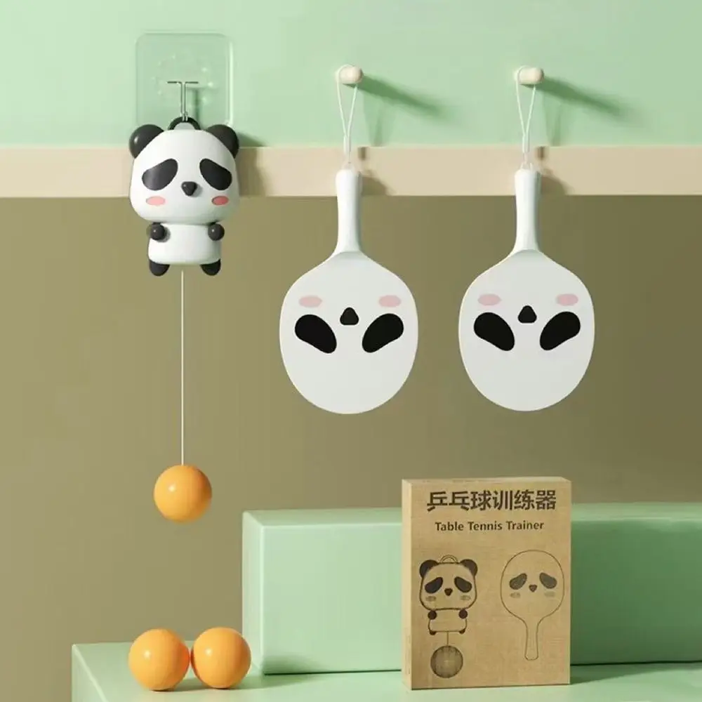 

Cartoon Panda Table Tennis Hanging Trainer Parent-child Interaction Prevention of Myopia Ping Pong Exercise Adjustable Height