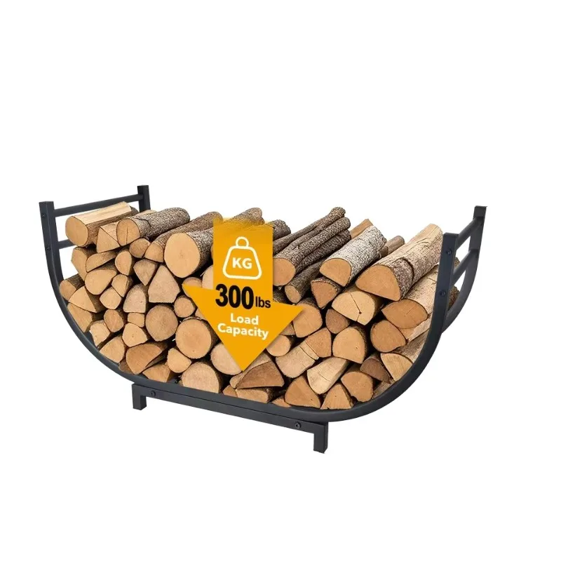 

Wholesale Custom Outdoor Indoor Firewood Rack Stable Log Holder Rustproof Metal Heavy Duty Firewood Storage Organizer Tool