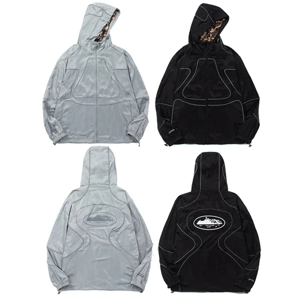 

American High Street Hip Hop Street Demon Island CRTZ Jaet Reflective Line Camouflage Jaet Sportswear Youth Casual Autumn...