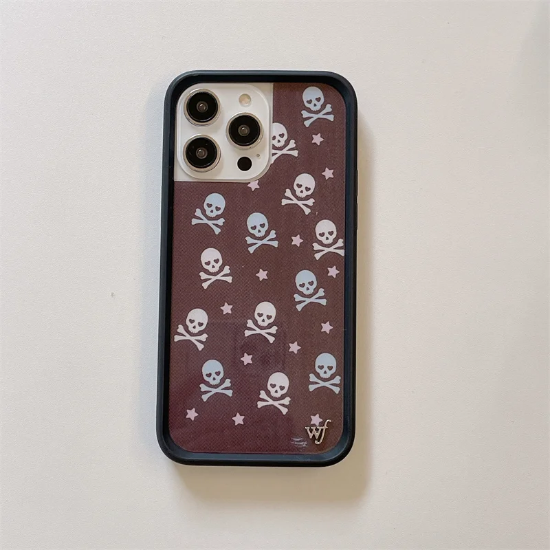 3D Skull Cherries Phone Case for iPhone 16 15 14 13 12