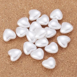 30pcs/lot ABS Imitation Pearl Beads Heart Beads Loose Spacer Beads For Jewelry Making Acrylic Beads DIY Earring Bracelet Crafts