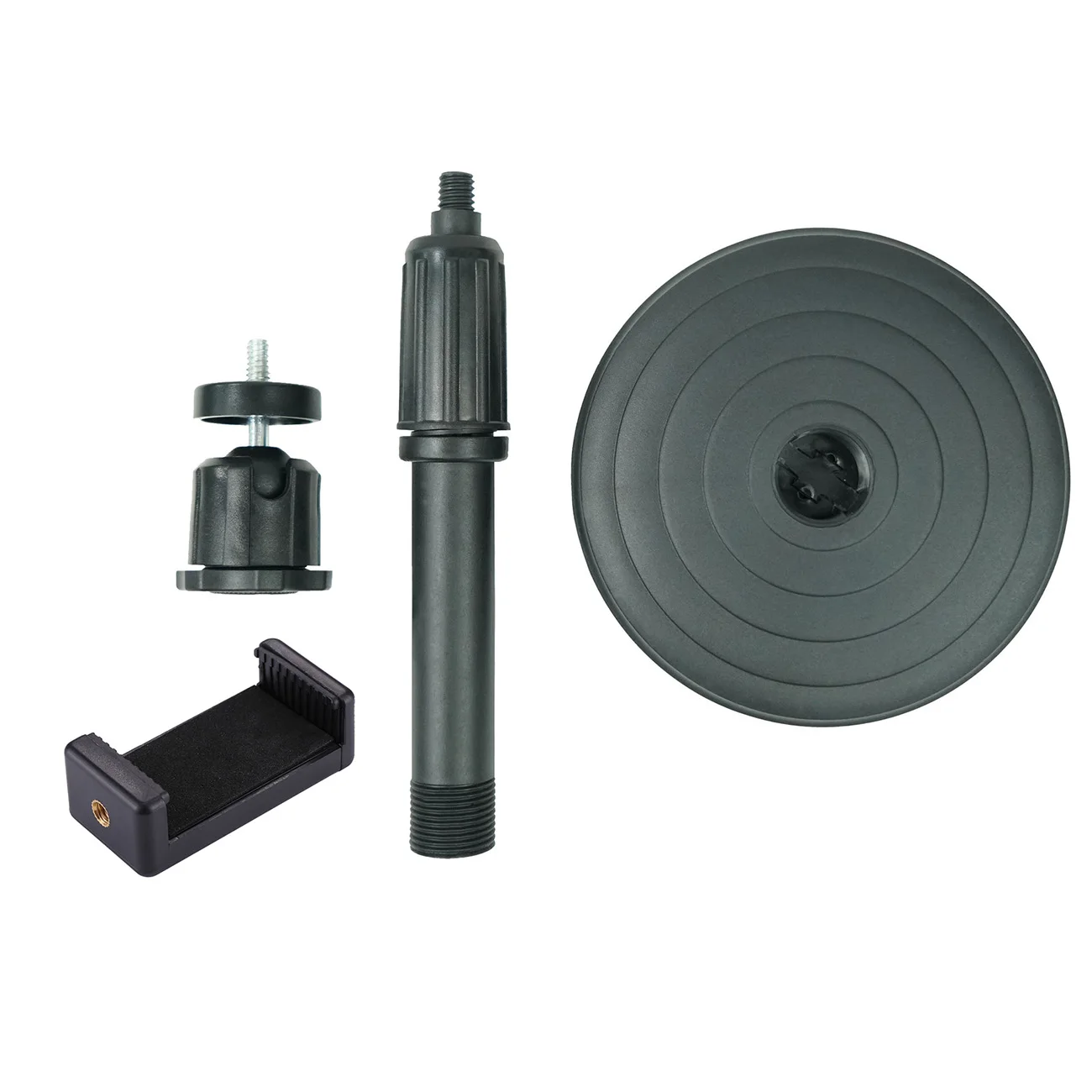 سطح المكتب قاعدة مستديرة قابلة للتمديد Monopod مع مشبك جبل حامل الكرة رئيس للهواتف المحمولة الميكروفونات لايف مدون تقف ترايبود