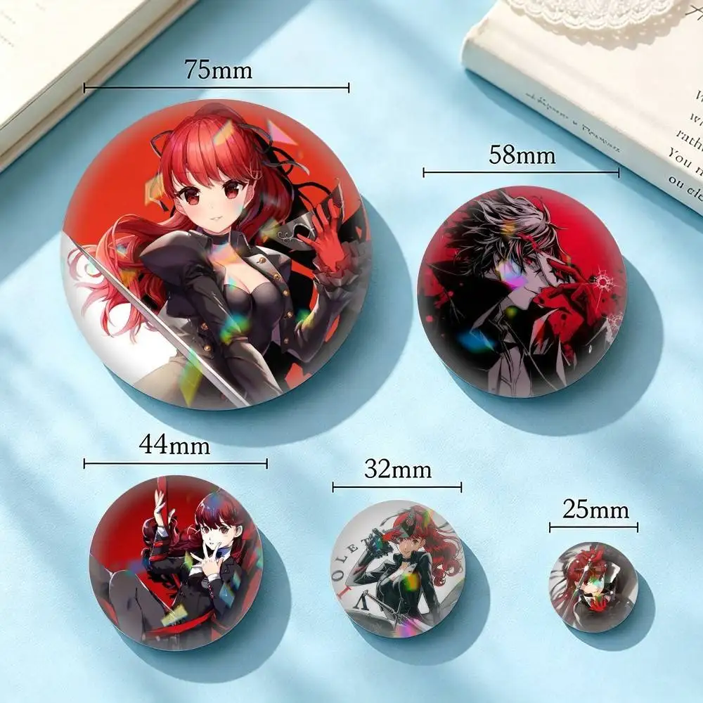 Persona 5 R-Royal Game 25 32 44 58 75mm Badges Personalized Round Brooches Pins Accessory Gift