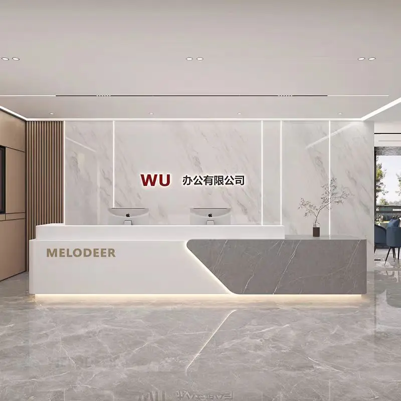 تصميم التخزين مكتب الاستقبال مكتب الاستقبال عيادة مكاتب الاستقبال التجارية الطويلة صالون تجميل أثاث الاستقبال Mostrador