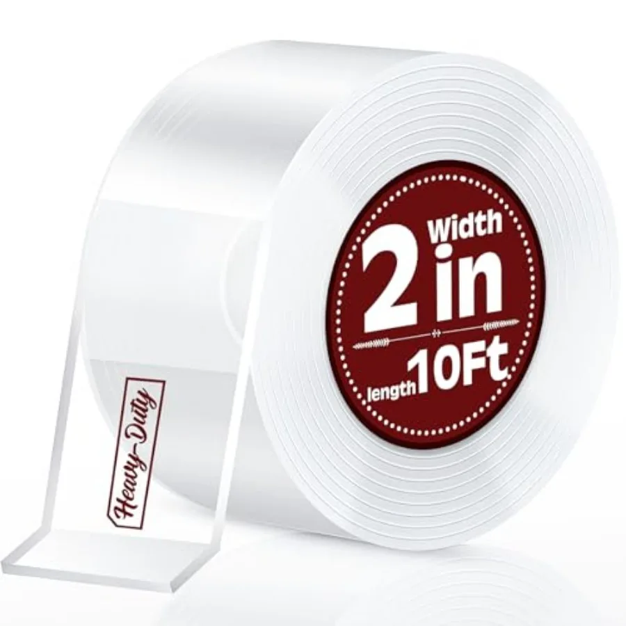 

10Feet Heavy Duty Double Sided Tape, Removable Nano Tape, Transparent Multipurpose Mounting Tape for Home and Office