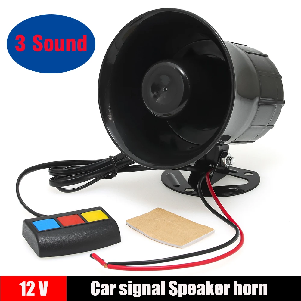 Vehicle 3 Tone Waterproof Horn Motorcycle Loud Warning Alarm Speaker Car Electric Police Siren Horn 110dB Auto Interior Parts