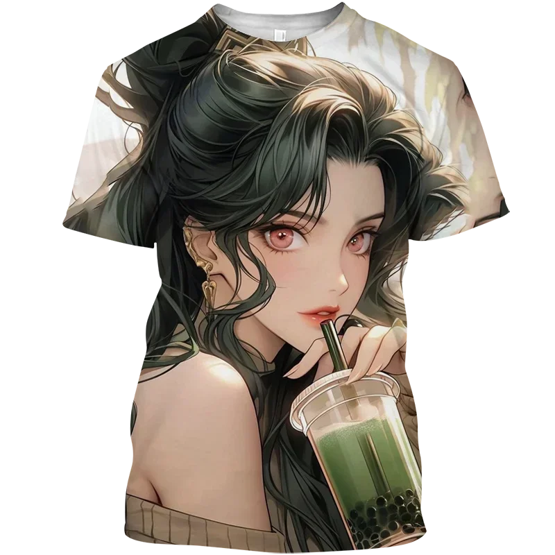 Harajuku New 2024 Street Wear T-shirt Funny T-shirt Sailor Moon Street Wear Top Female 3D Printed Female Graphic Anime Girl