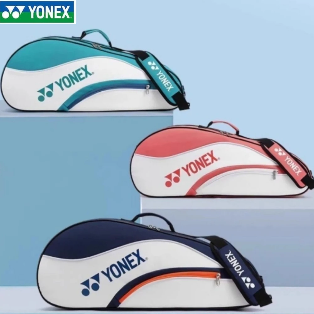 YONEX Professional Badminton Racket Bag Holds Up To 4 Rackets Sports Handbag with Independent Shoe Compartment for Men Women