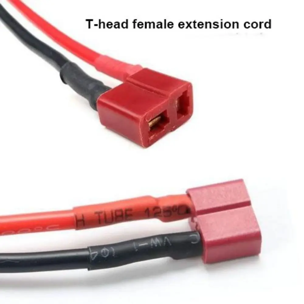 

4pcs New T-shaped Battery T-shaped Plug Model with Wire 10cm Red Male and Female Seat 14AWG/16AWG Airplane Battery Docking