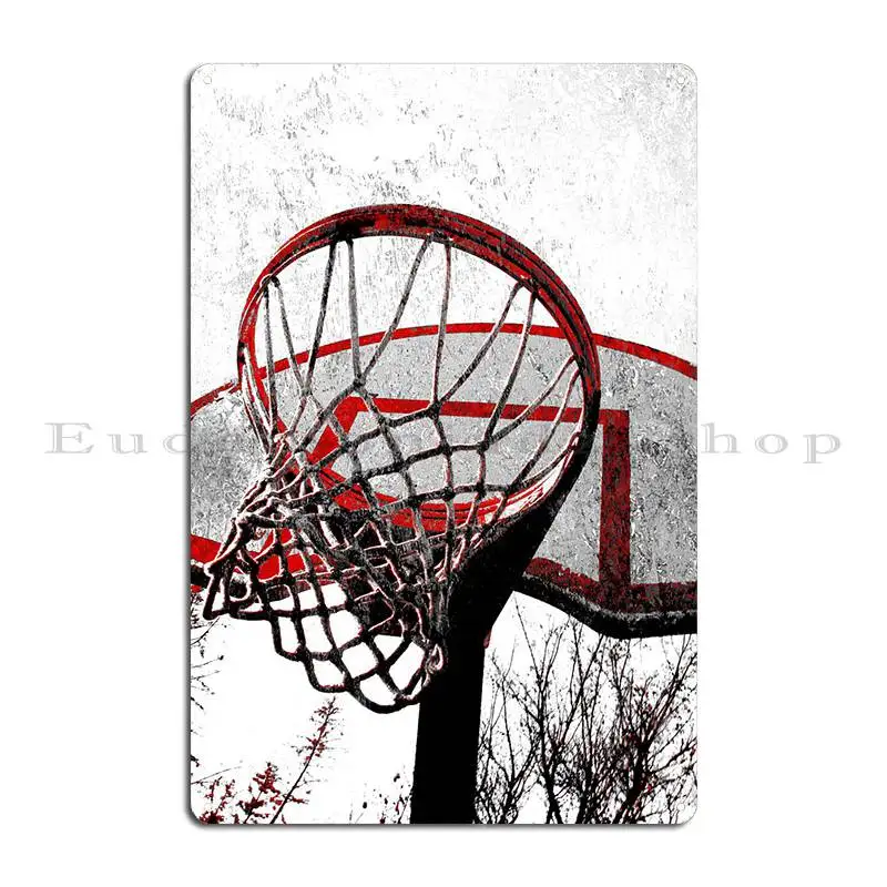 Basketball Art Swoosh 100 Metal Plaque Designer Cinema Funny Cinema Kitchen Tin Sign Poster