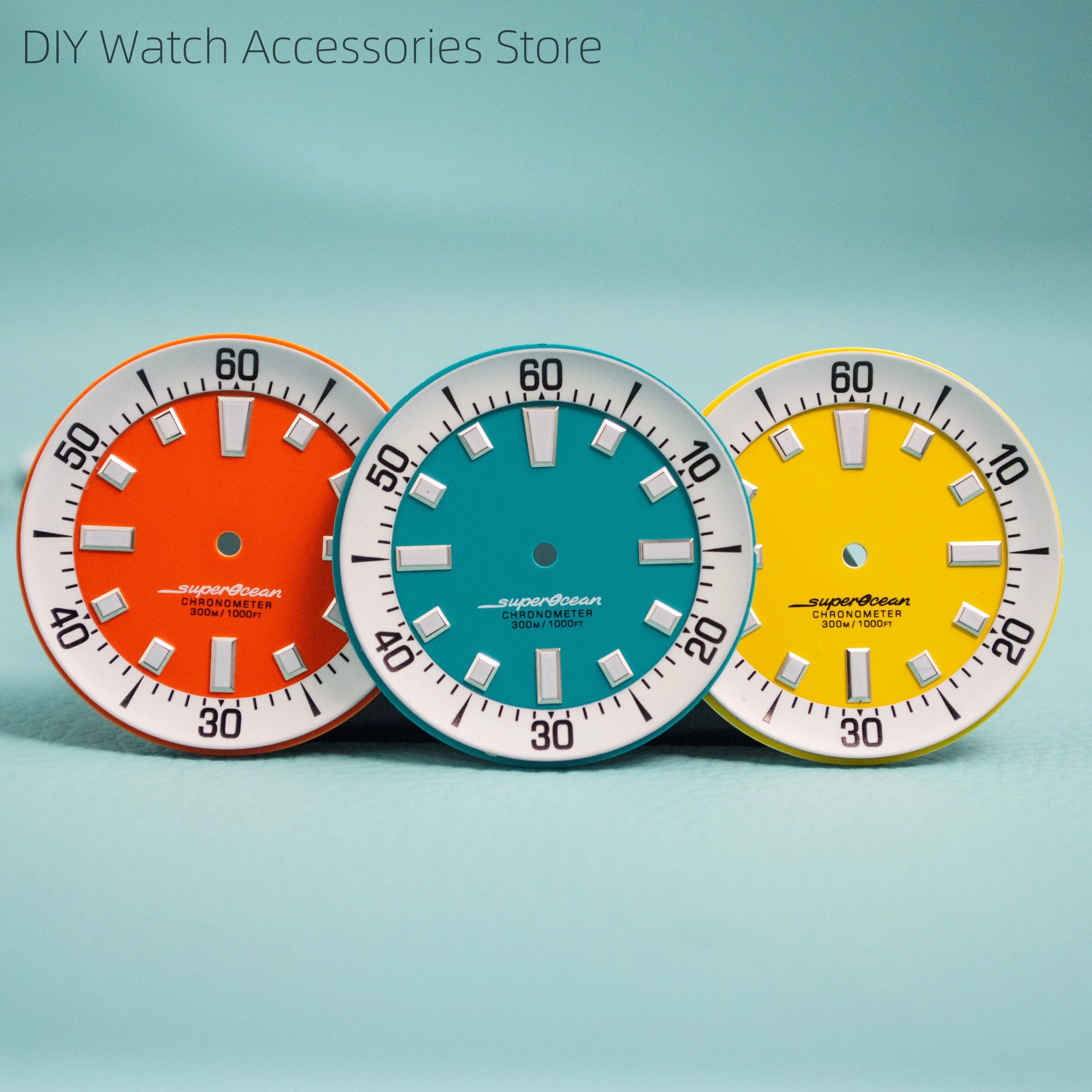 

33.5mm Dial for SUPEROCEAN NH35 Watch Dial Green Luminous Dial fit NH35 Mechanical Movement Mod Watch Replacement Parts