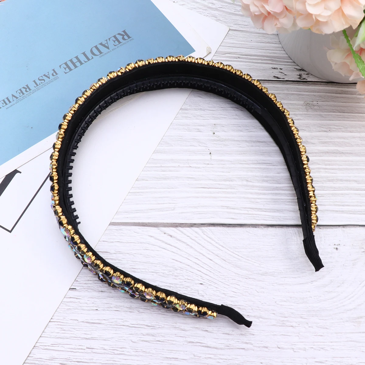 

Rhinestone Headband Comfortable Simple Style Hair Hoops Lightweight Women Hair Accessories Creative Headdress Photo Props