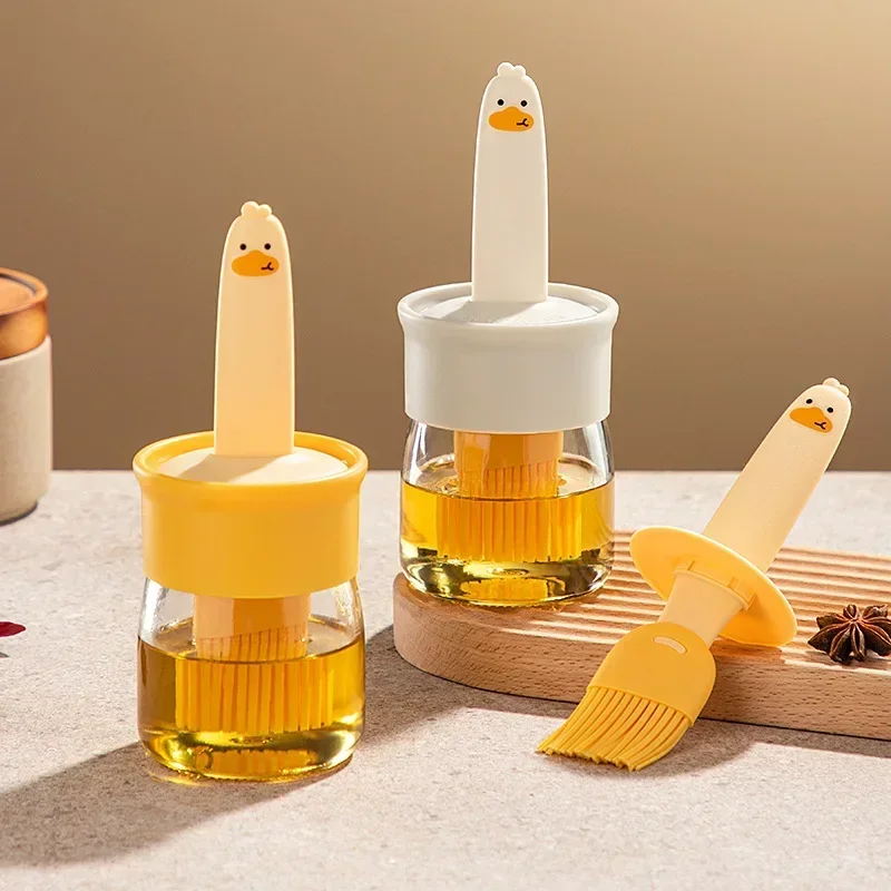 

Kitchen Silicone Oil Bottle Baking GrillOil Brush Dispenser with Bottle Oil Brush BBQ Brush Heat-resistant Outdoor BBQ Tool