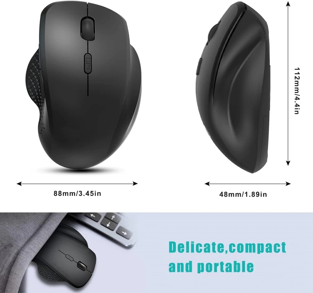 Bluetooth Wireless Recarregável Gaming Mouse, Gamer, USB, Computador, Ergonômico, 6 Button, Ratos para PC, Laptop