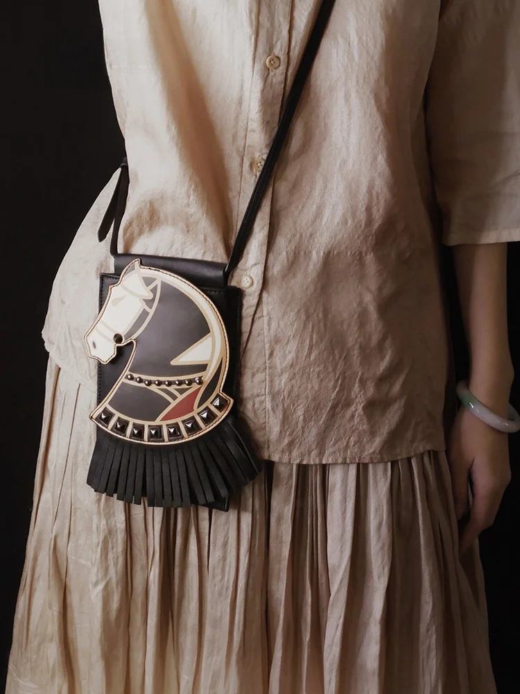 Portable Museum Creative Mobile Phone Bag Chinese Style Tassel  Shape Single Shoulder Bag for Women Retro Festive Gift