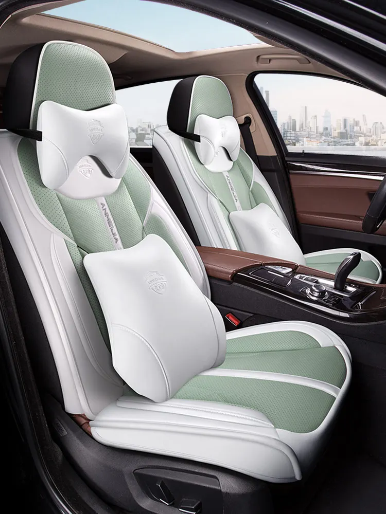 2022 New Design Car Seat Covers PU Leather Luxury Universal Full Set Car Seat Covers For Girls RIO Wholesale