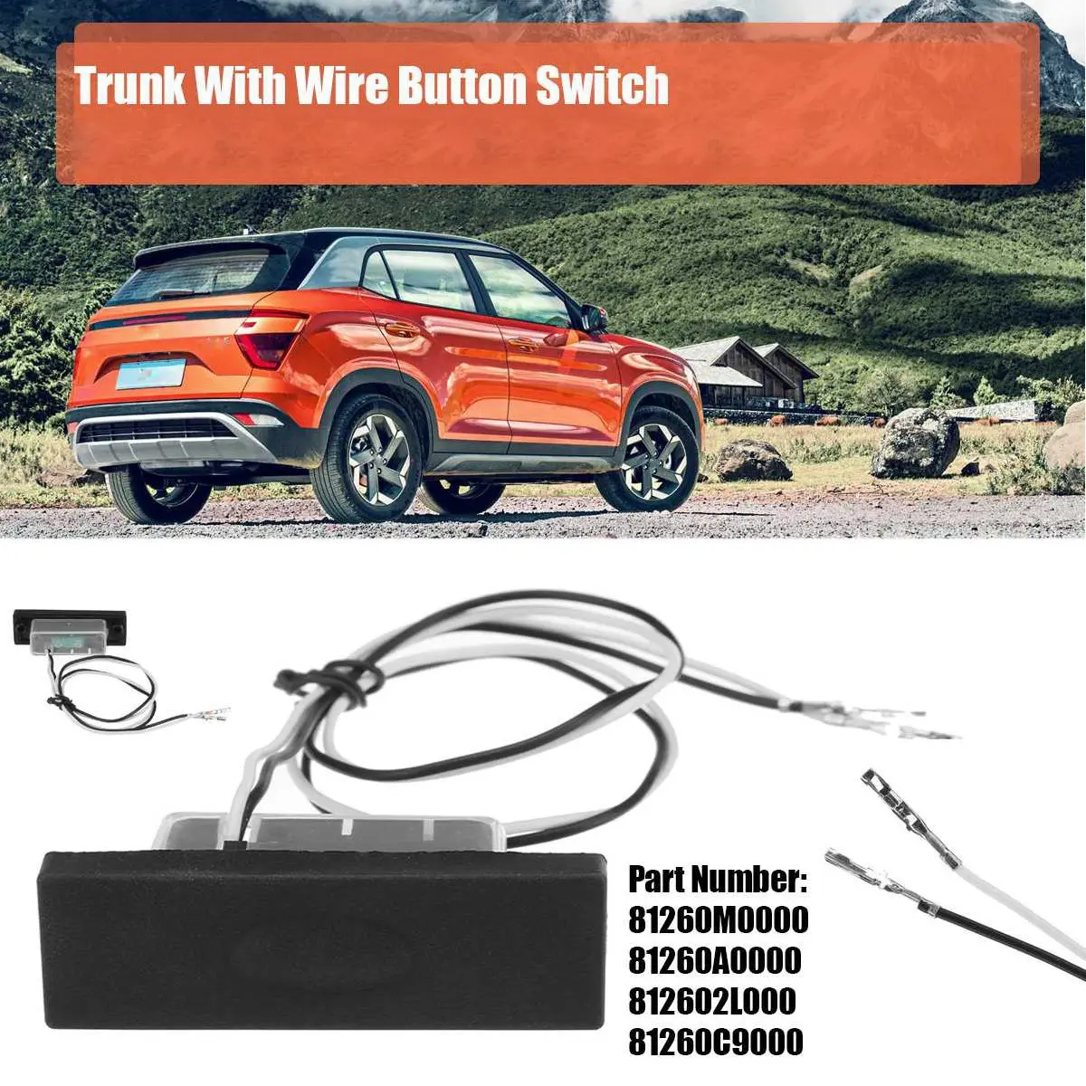 Interruptor de botão traseiro do tronco do fio do carro, apto para Hyundai Creta Ix25, Kia Ceed, Cerato K3, Forte, 81260M0000, 81260A0000, 812602L000