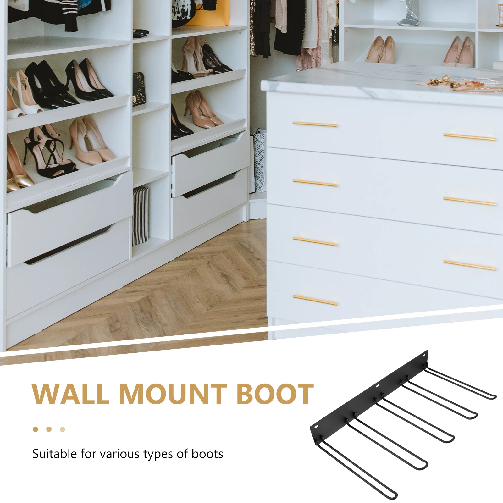 

Boot Rack Organizer Wall Mount Metal Hanger for Boots Storage Shelf Standing Holder for Adult Childrens Footwear