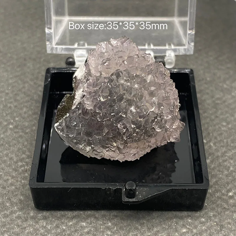 100% natural white crystal Shadow Mountain amethyst block Amethyst Cave original mine plaything collectible+Box size:35*35*35mm