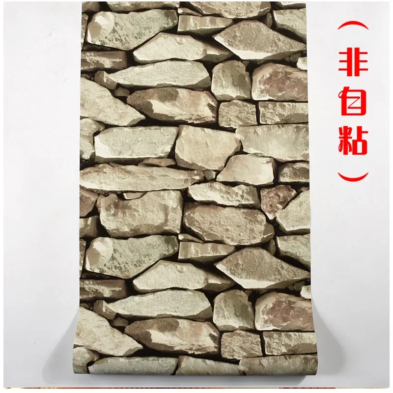 الرجعية الحنين شخصية الحجر نمط ثقافة الحجر خلفية بار فندق مقهى PVC ورق حائط من الطوب #5