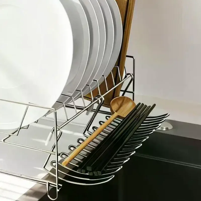Compact Stainless Steel Hanging Rack for Kitchen Drainage Solutions 1/2pcs