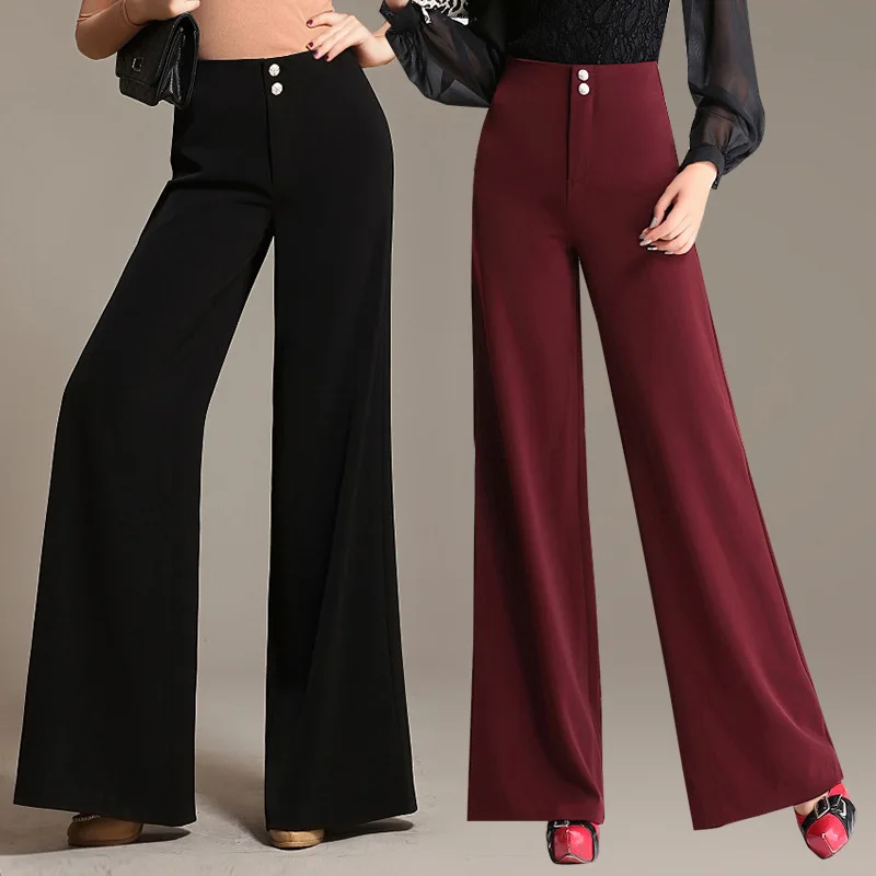 

Women's Wide Leg Pants Oversize Solid Color Office Elegant High Quality Baggy Pants Plus Size 6XL For Summer Autumn Winter 2026