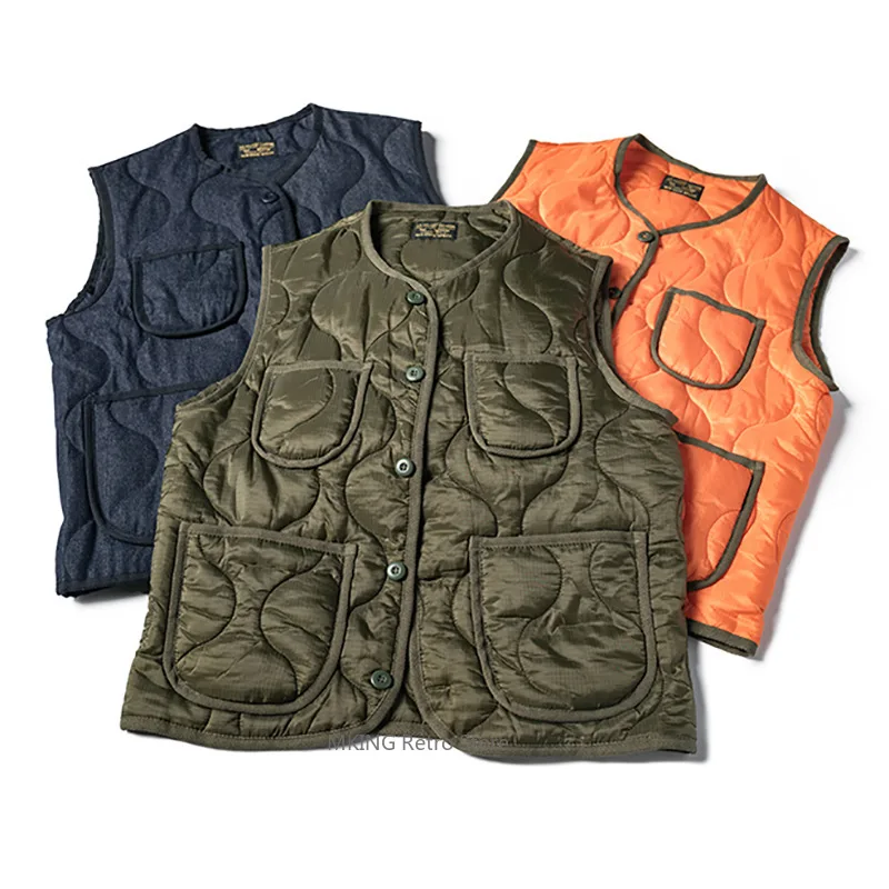 

Non Stock Water-repellent Mesh Nylon Quilted Silk Cotton Vest Cotton Warm Vest in The Inner Tank for Winter