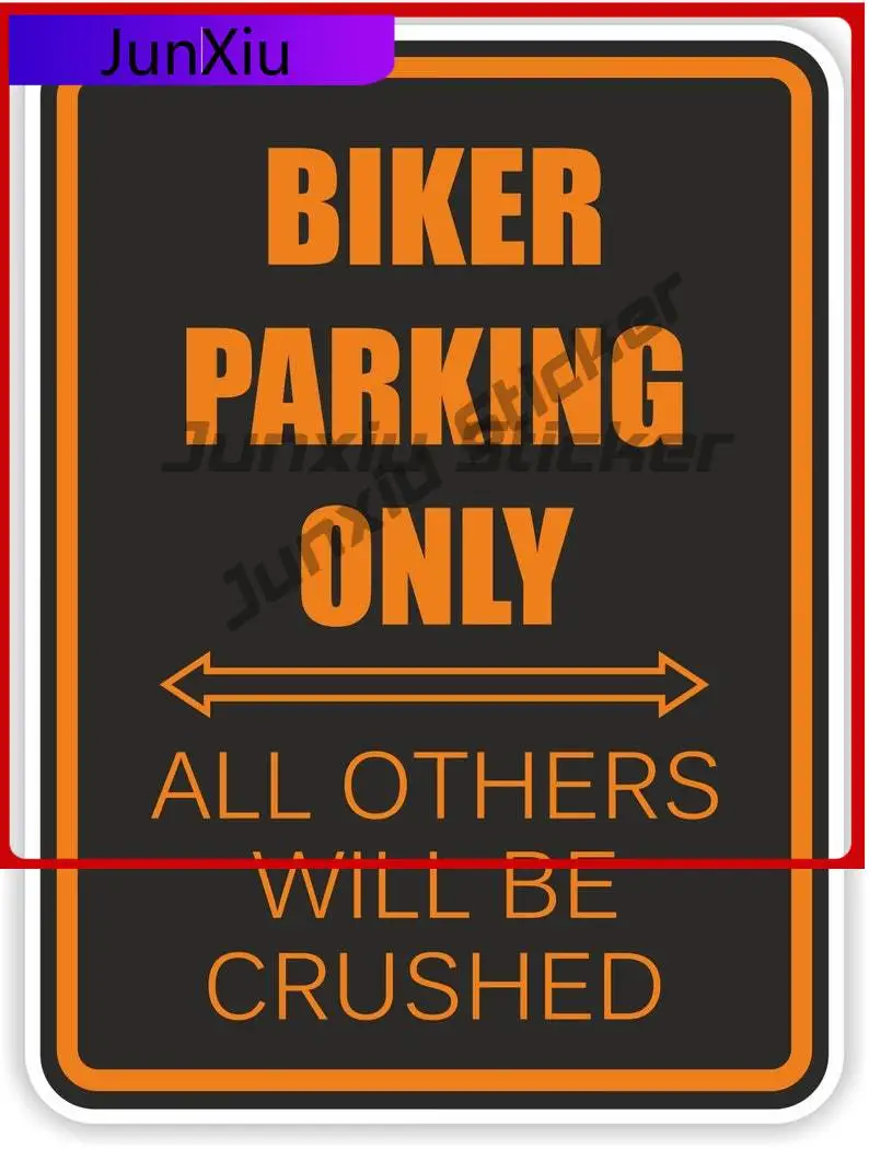 

Biker Parking Only Warning Sticker Unique Camper Truck Fade Resistant Car Modification Vinyl Decal For Car Truck SUV Window