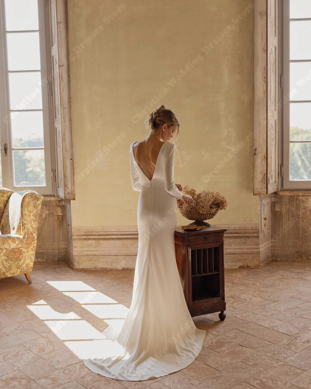 Seksowne suknie ślubne z długim rękawem, eleganckie suknie syreny z wysokim rozcięciem, suknie dla panny młodej, księżniczki, na bankiet, Vestidos De Novia, szyte na miarę, 2026