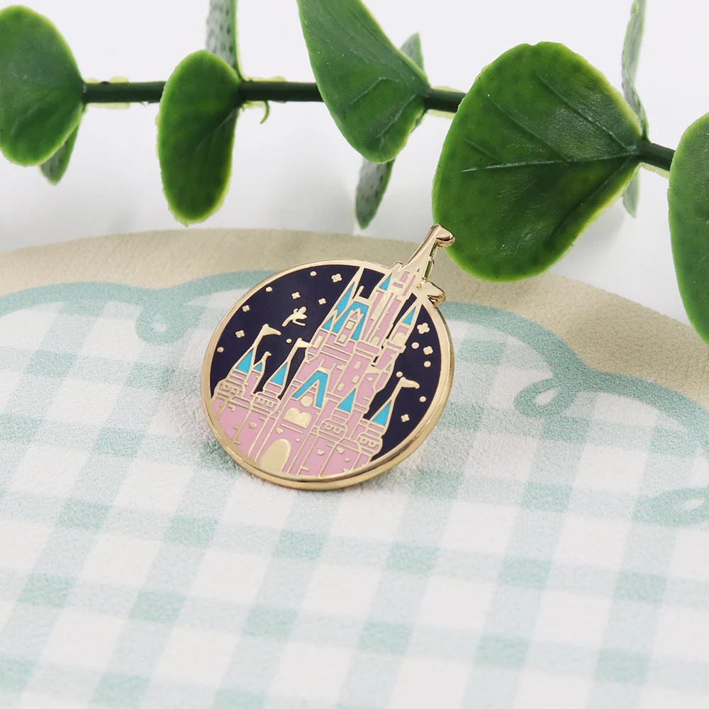 Magic Castle Badge Crystal Ball Enamel Pin Pink Blue Series Magical World Brooch Fan Enthusiast Fashion Jewelry Accessories Gift view 4