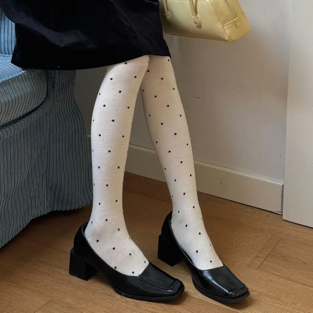 المألوف البولكا نقطة جوارب طويلة تنفس مرقط المرأة طماق مريحة عالية الخصر الشتاء الجوارب الحرارية موسم الشتاء