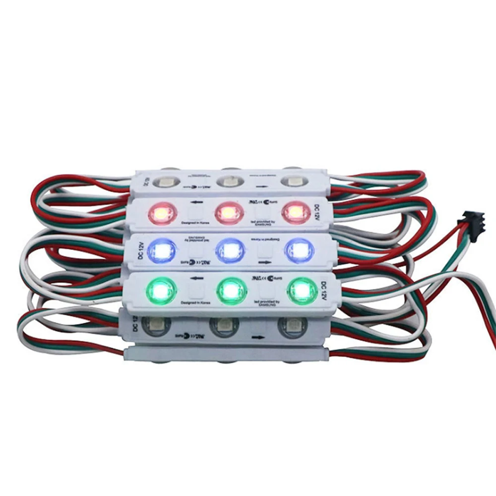 Imagem -04 - Módulo Conduzido 12v 3led Smd5050 Impermeável Rgb 20 Pcs Ws2811 2811 ic Ws2811