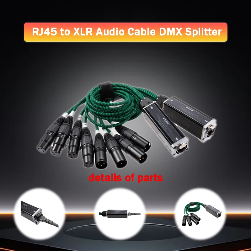 

XLR Audio Snake 4 Channel 3 Pin Multi Network Breakout for Stage Recording Studio Female&Male Cable Network Signal Extender