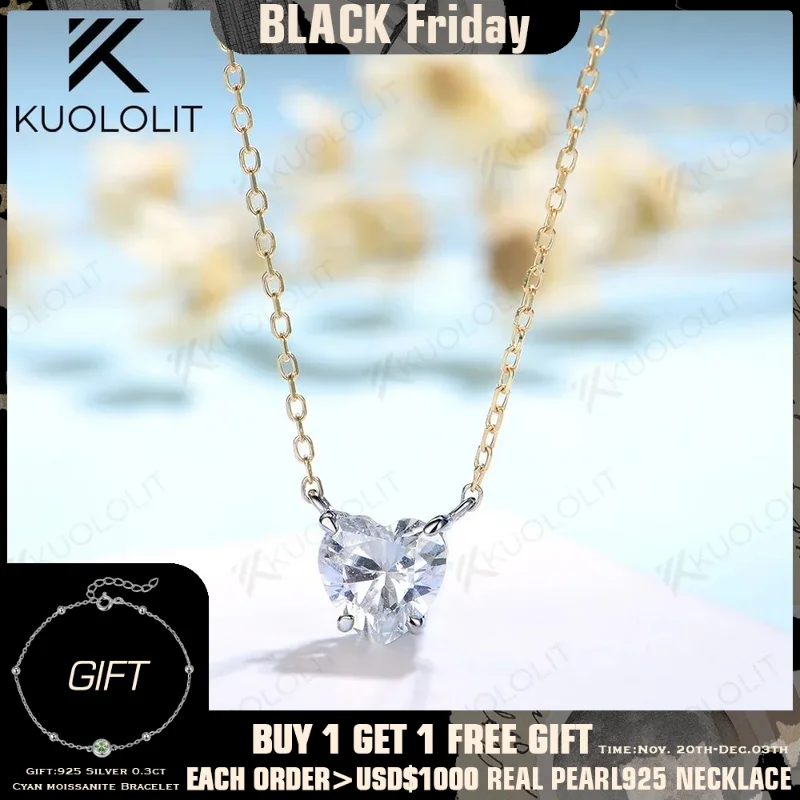 BLIVSTAR Collares De Moissanita Para Mujer, Collar De Plata De Ley 925 Con Colgante De Moissanita De 1 Quilate, Chapado En Oro De 18 Quilates, Joyería Delicada Regalo Para Mujeres Y Madres