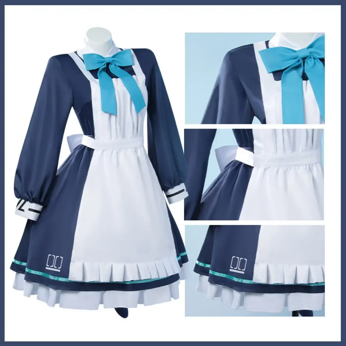 Anime Game Blue Archive Cosplay Costume pour femme, Saiba Momoi, perruque sexy, robe de femme de chambre Lolita, Halloween, Noël, fête de carnaval, trempé