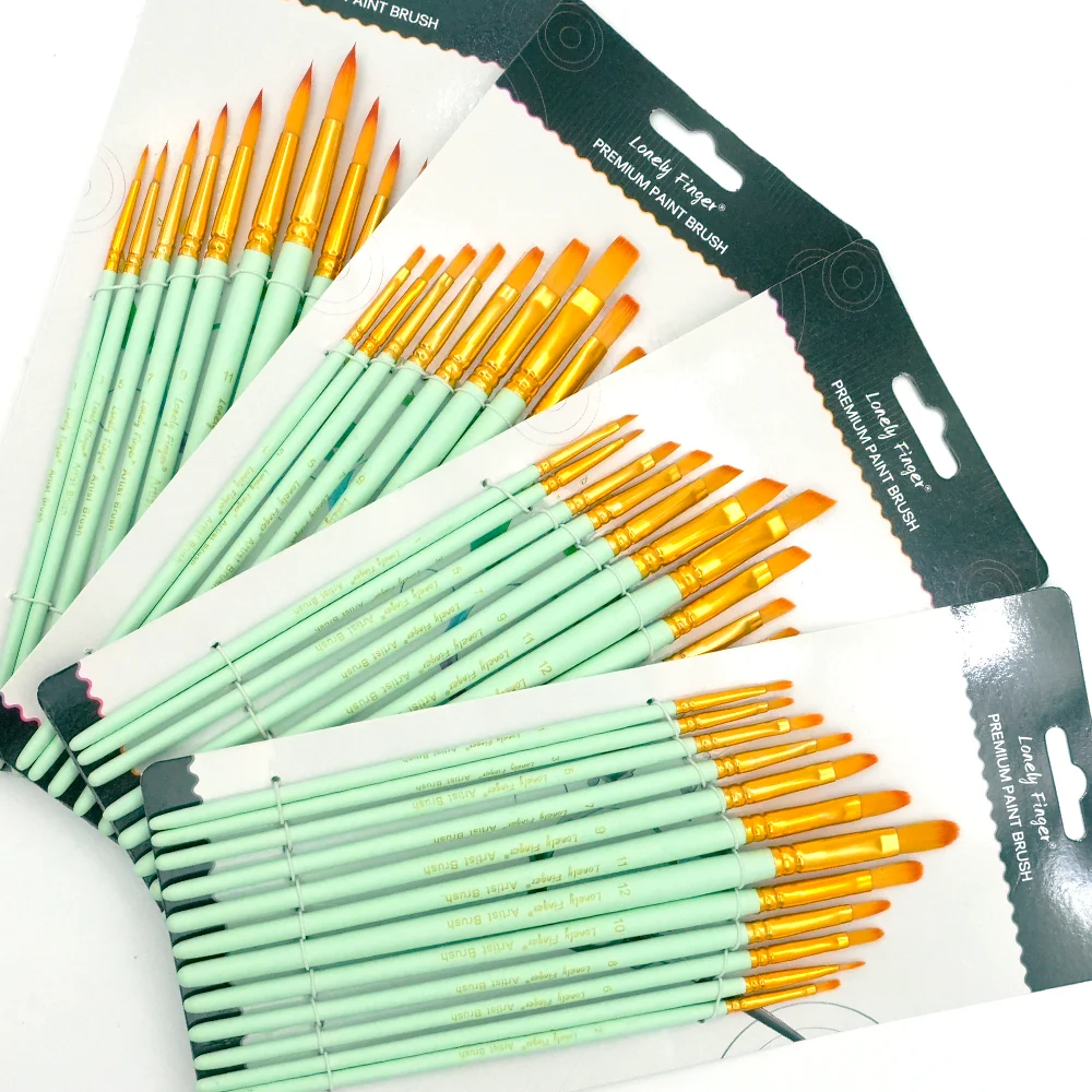 Face Art Paint Brushes Set, Nylon Professional Paint Brushes for Watercolor, Oil Painting, Acrylic, Face Body Nail Art, C