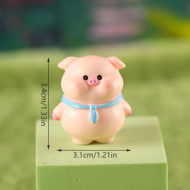 Mini Cute Pig Figurine Animal Model Moss Micro Landscape Home Decor Miniature Garden Decoration Accessories